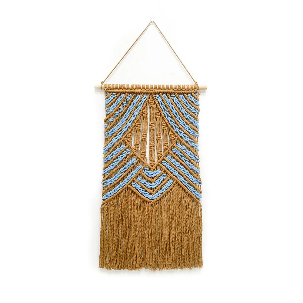 

Bohemian Tapestry Macrame Wall Hangings Home Decor Cotton Linen Tassel Handmade Woven Geometric Canvas Art Background Tapestries