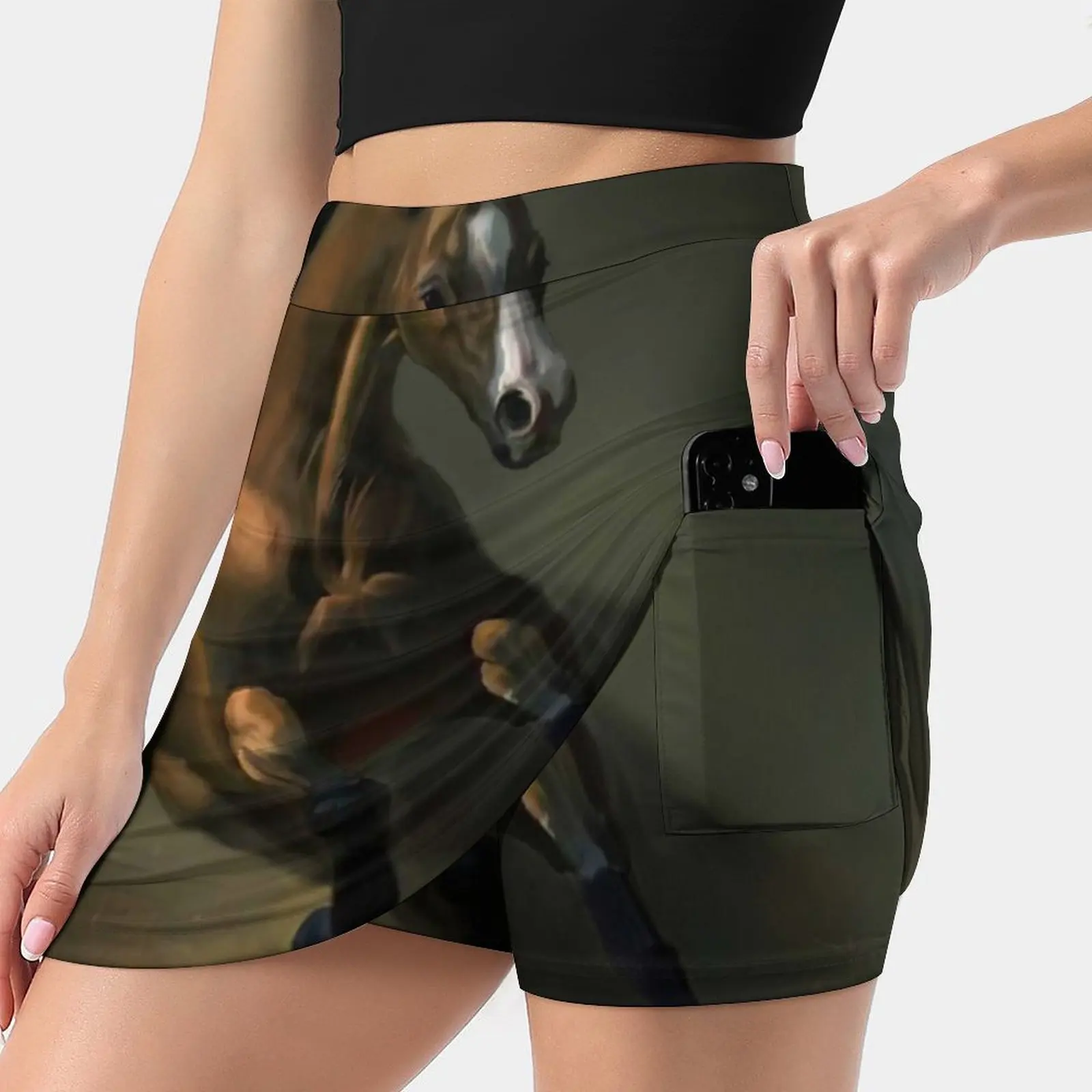 Horse Skirts Woman Fashion 2022 Pant Skirt Mini Skirts Office Short Skirt Horse Retro Oil Modern Background Nature Beautiful