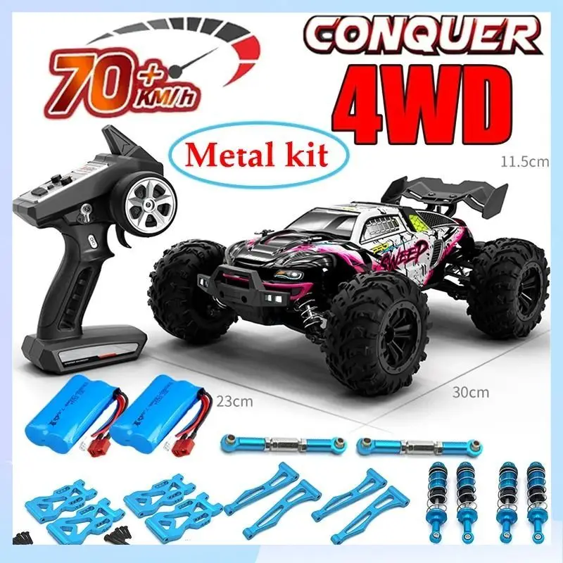 

1:16 75KM/H or 50KM/H 4WD RC Car with LED Remote Control Cars High Speed Drift Monster Truck for Kids Vs Wltoys 144001 Toys