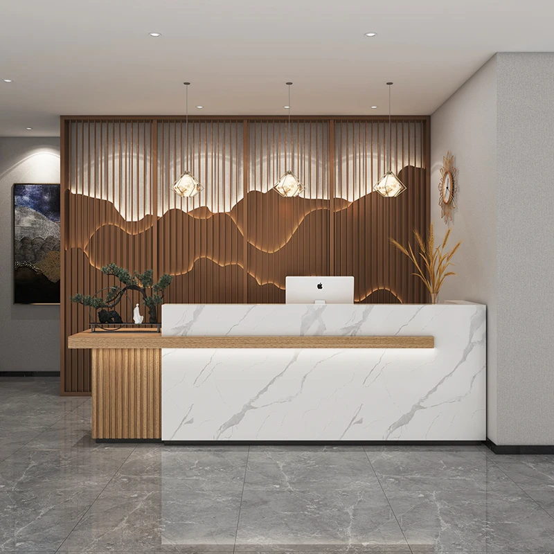 

Modern Cabinet Retail Checkout Counter Nordic Design Reception Desks High-quality Cosmetics Beauty Supermarket Office Furniture