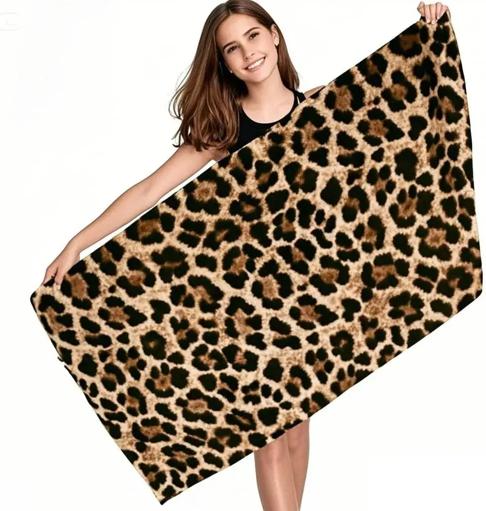 Custom LIVILAN Small Size Cheetah Print Beach Towel, 24