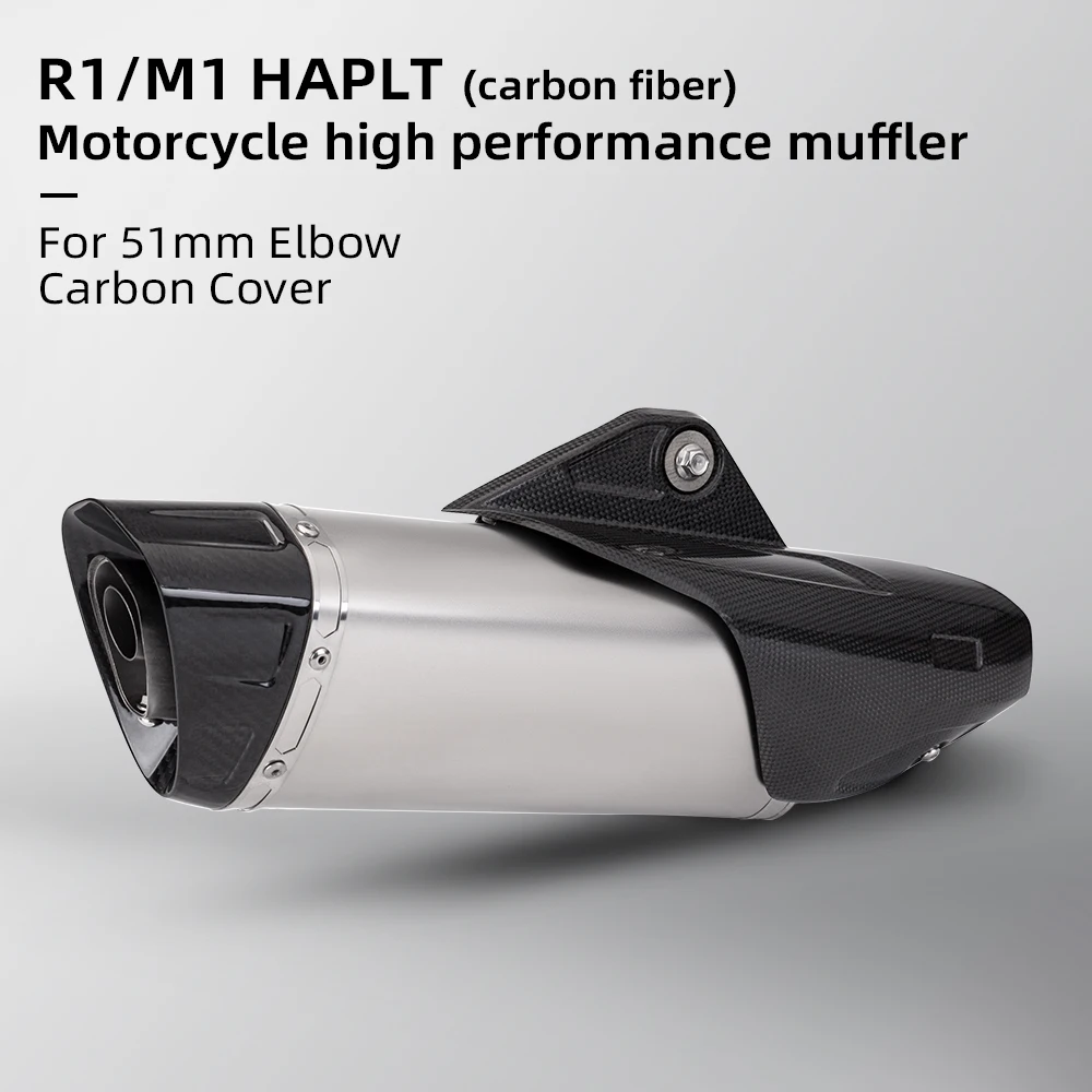 R1/M1 carbon tip Motorcycles exhaust muffler with DB killer/Silencer included 51mm inlet