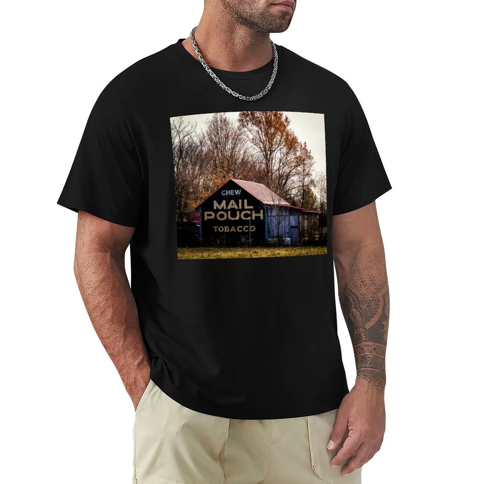 

Почтовая сумка Tobacco Barn T-Shirt синяя арочная летняя одежда роскошная дизайнерская мужская одежда