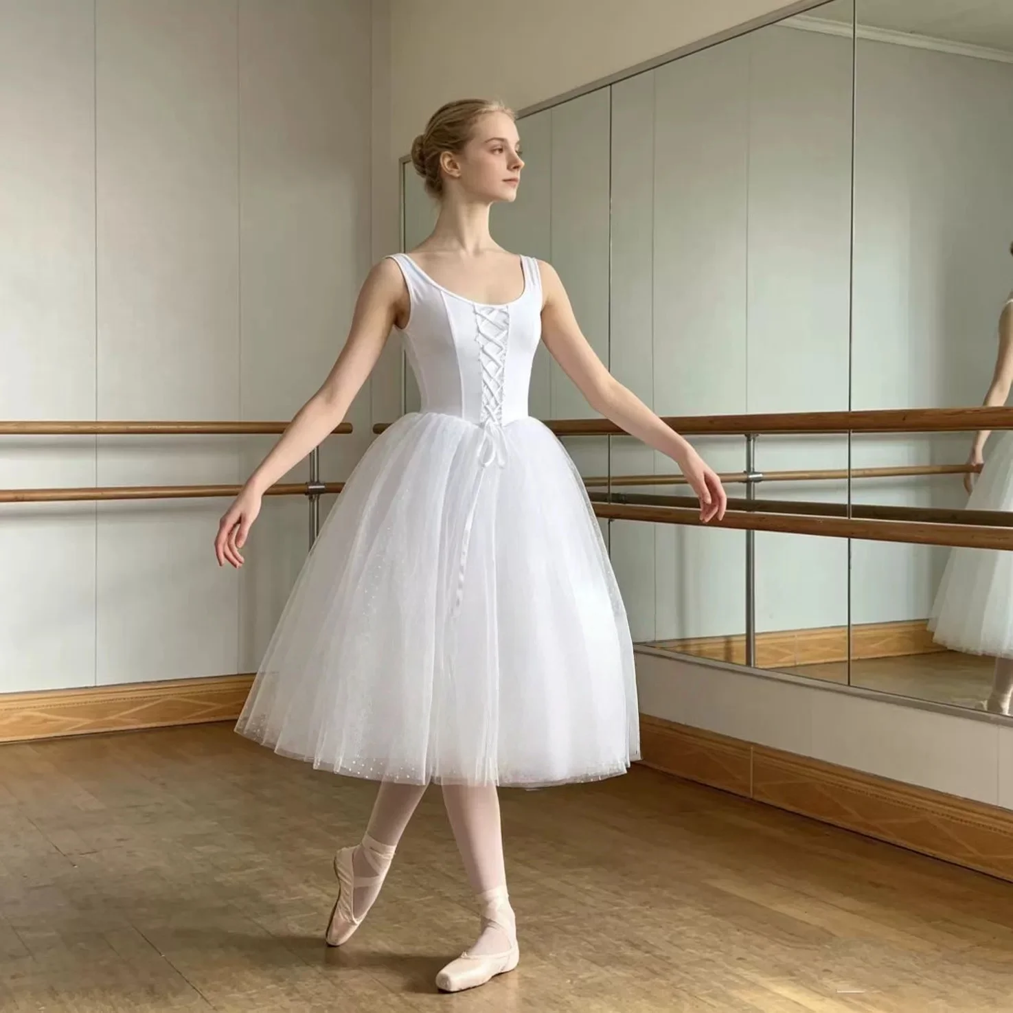 Nutcracker Snow Dance Performance Costume Elastic Edition Long Skirt Ballet Performance Costume Customization