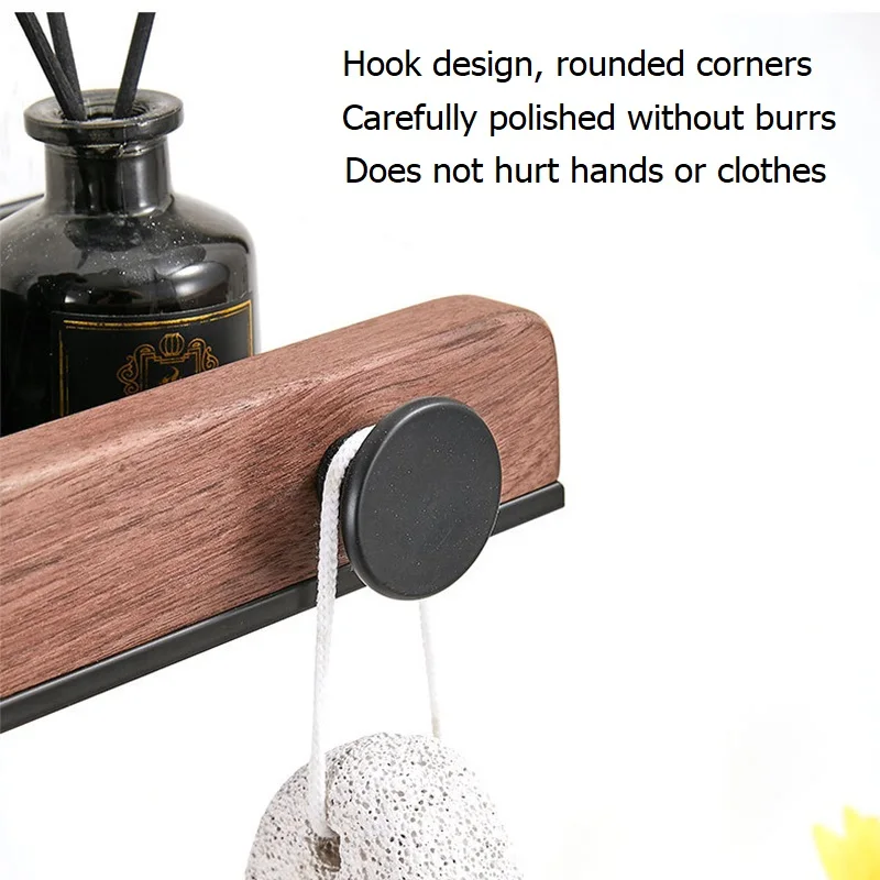 Massief Houten Badkamerplank Geen Boor Organizer Douche Opbergrek Hoekplanken Wandgemonteerde Toiletshampoo Houderaccessoires