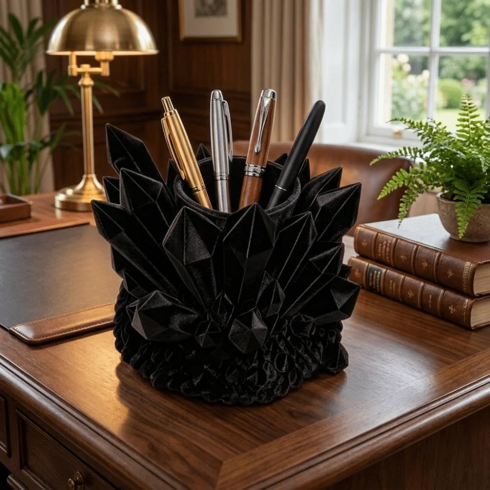Practical Plastic Crystal Shaped Pen Holder Funny Creative Desktop Organizer Storage Display Shelf Vanity