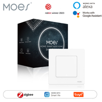 MOES Tuya ZigBee 3.0 Smart Wall Light Button Switch Smart Home Switch Smart Life APP Remote Control Works with Alexa Google Home