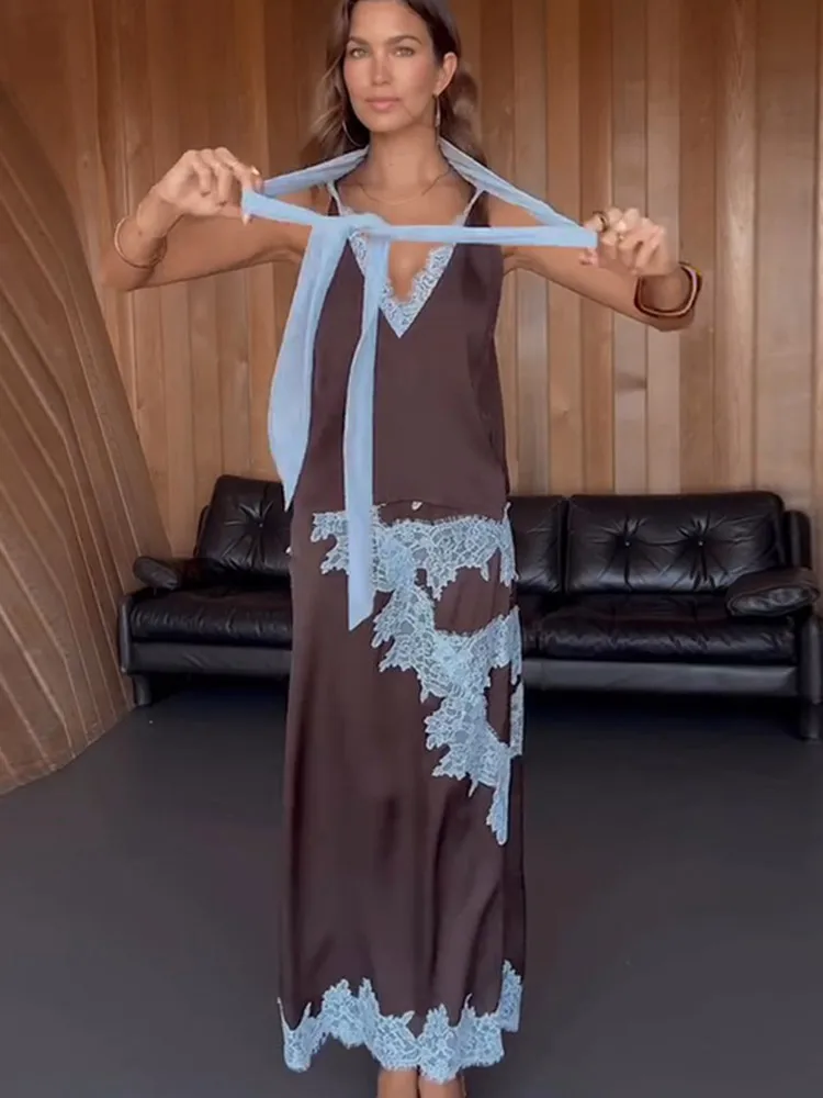 Jupe Courte En Dentelle Et Satin Pour Femme - Taille Basse, Coupe Trapèze Fluide, Look Y2K Tendance