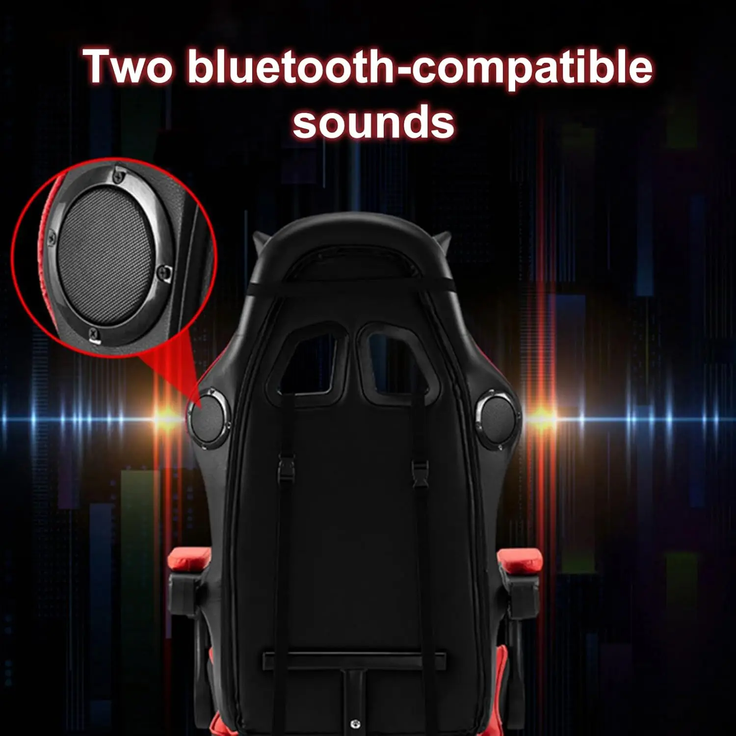 #Gaming Chair with Bluetooth Speakers and Led Lights, Massage Gamer Chair with Footrest High Back and Lumbar, Customized