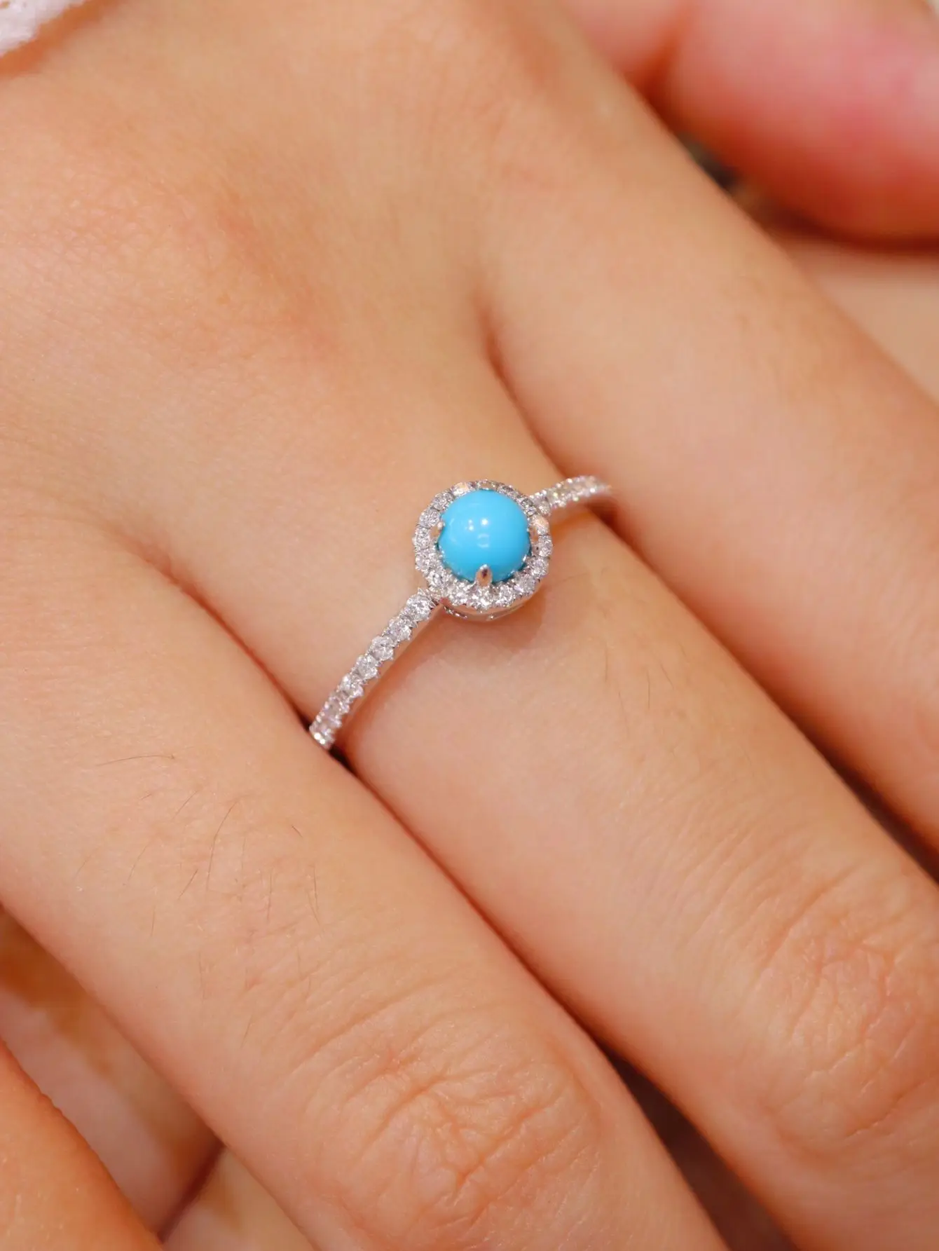 925 silver new ring praised by countless people, diamond with turquoise, really retro ~ is it the simple style you like? M Turqu