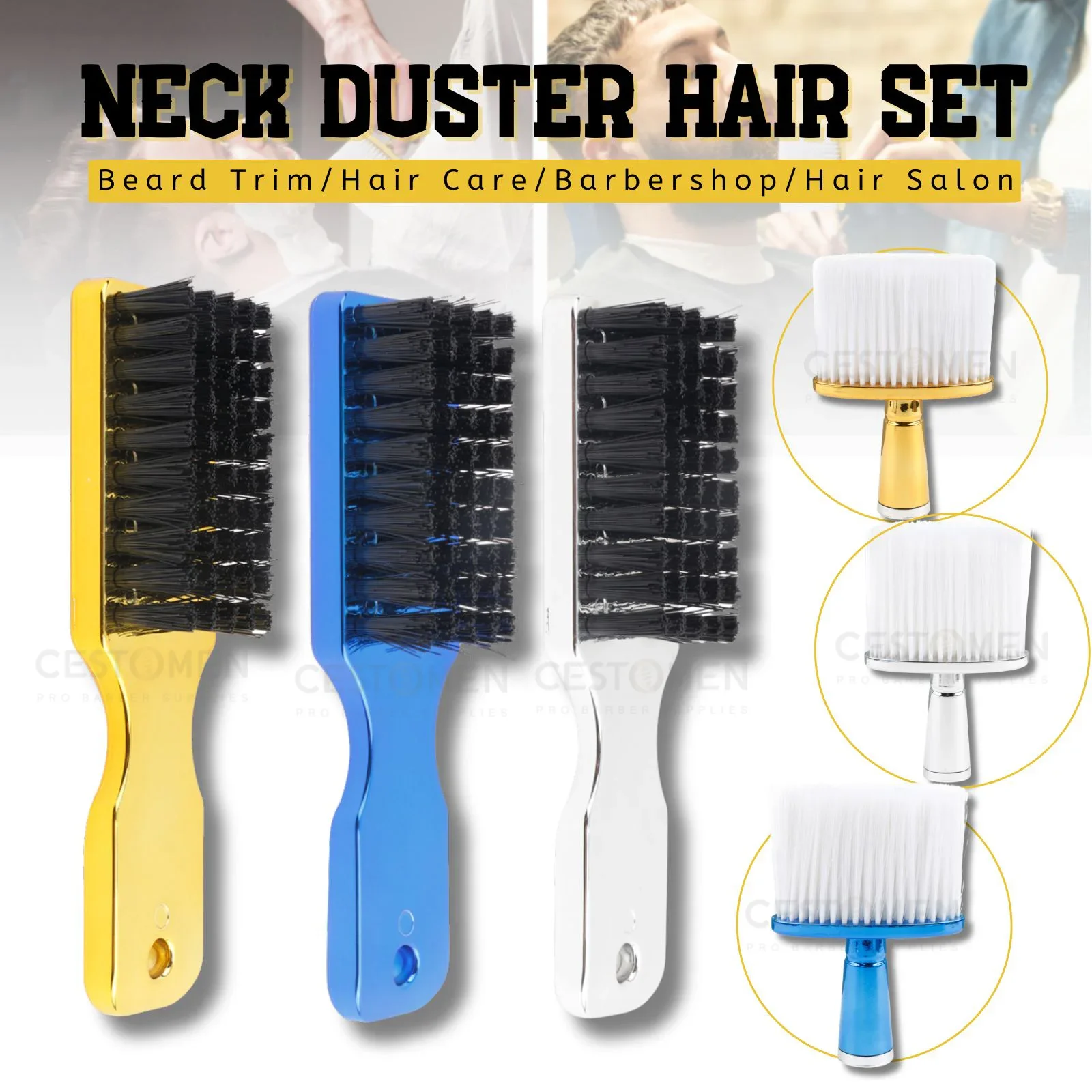 

NEW Professional 2PCS Hair Neck Duster Cleaning Brush Sets Barber Hair Remove Soft Hairdressing Cutting Salon Beard Styling Tool