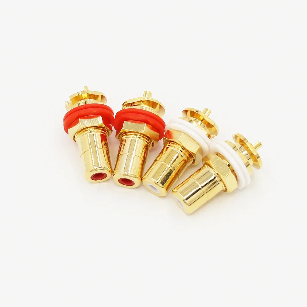 RS3003 8PCS Hifi Audio RCA Buchse Messing Vergoldet HIFI RCA Buchse Stecker