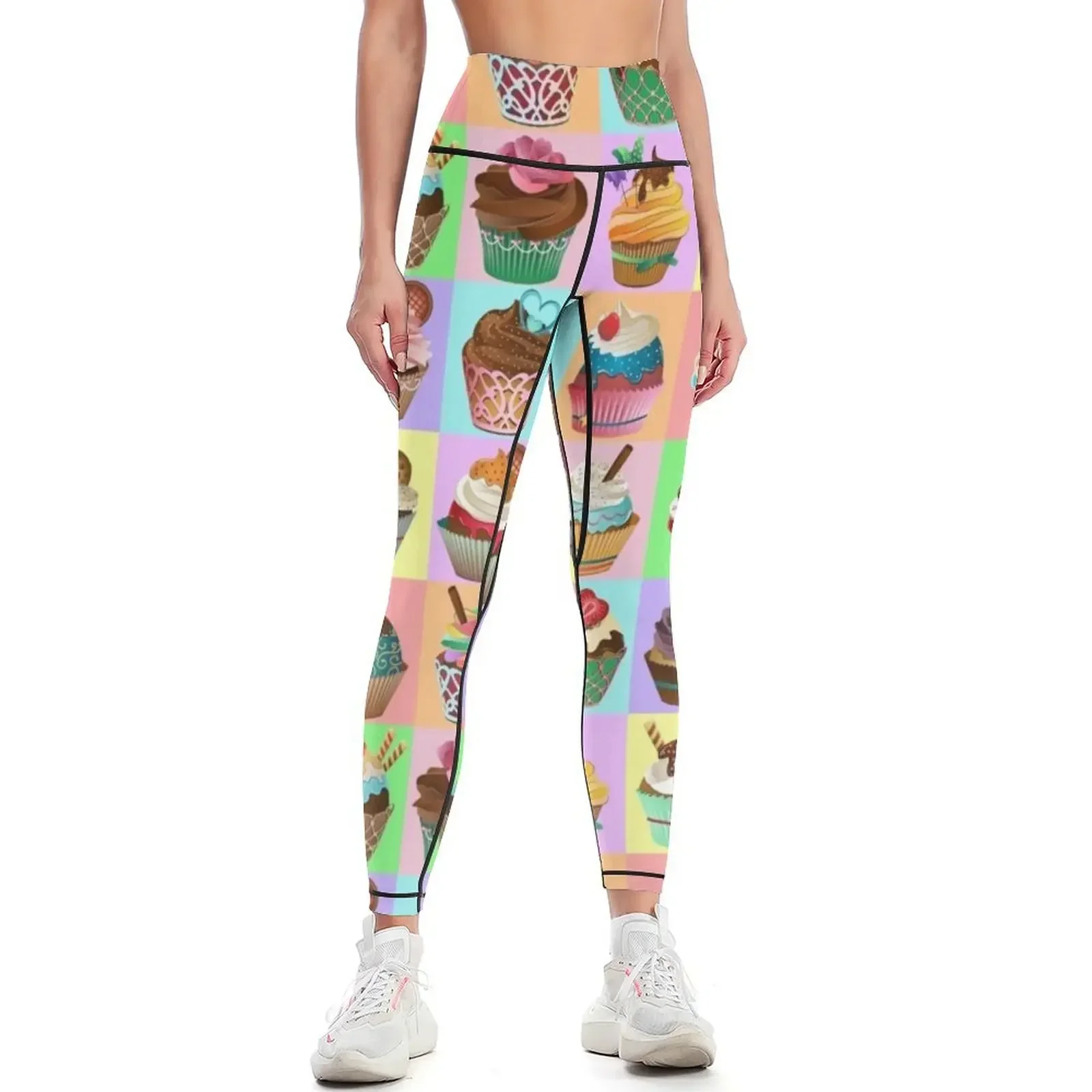 

Cupcake Pattern Leggings gym top Legging sport Sports pants for workout shorts Womens Leggings