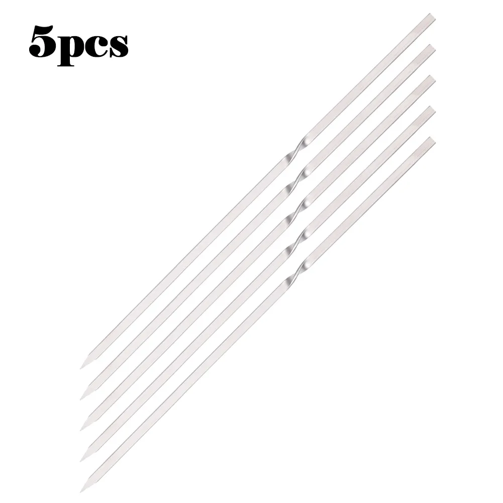 Part Barbecue Skewers Titanium Professional 5PCS BBQ Backyard Barbecue Skewers Camping Flat Functional Outdoor