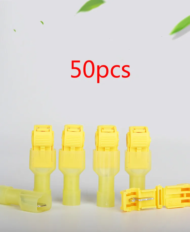 50 (25 Sets) T Locking Terminal Crimp Connector Waterproof Connector Fast Cable Connector Spring Connector