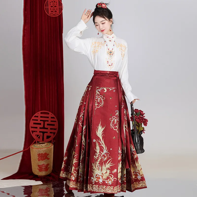 2023 New Style Horse Face Skirt Suit Bridal Gown for Wedding Ceremony Traditional Chinese Style