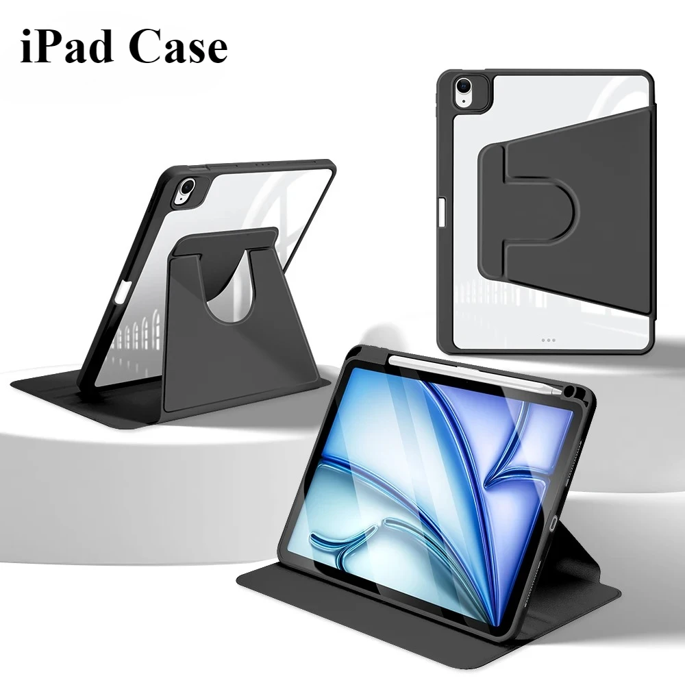 

Чехол для iPad 10-го поколения 360 ° Вращающаяся кожаная подставка Smart для iPad 10th 2022 10,9 дюймов A2757 A2777 A2696 Funda Tablet Cover