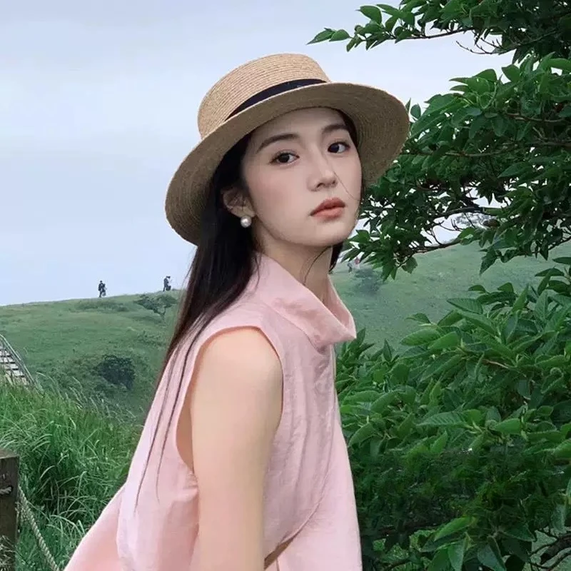 

Women's casual ribbon straw hat Vintage tassel sun hats Visor cap for cycling fishing travel outdoor Sun girls