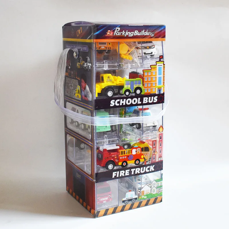 Hohe simulation kunststoff mini cartoon engineering auto, rettungs auto spielzeug, original verpackung geschenk spielzeug, großhandel