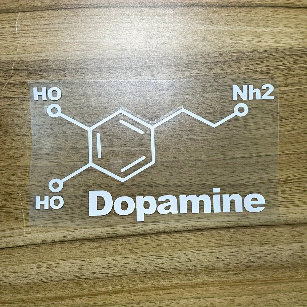 1PC Dopamine Molecule Chemical Structure PET Vinyl Sticker Waterproof Decal for Motorcycle Car Window Bumper Helmet Decor - view 6