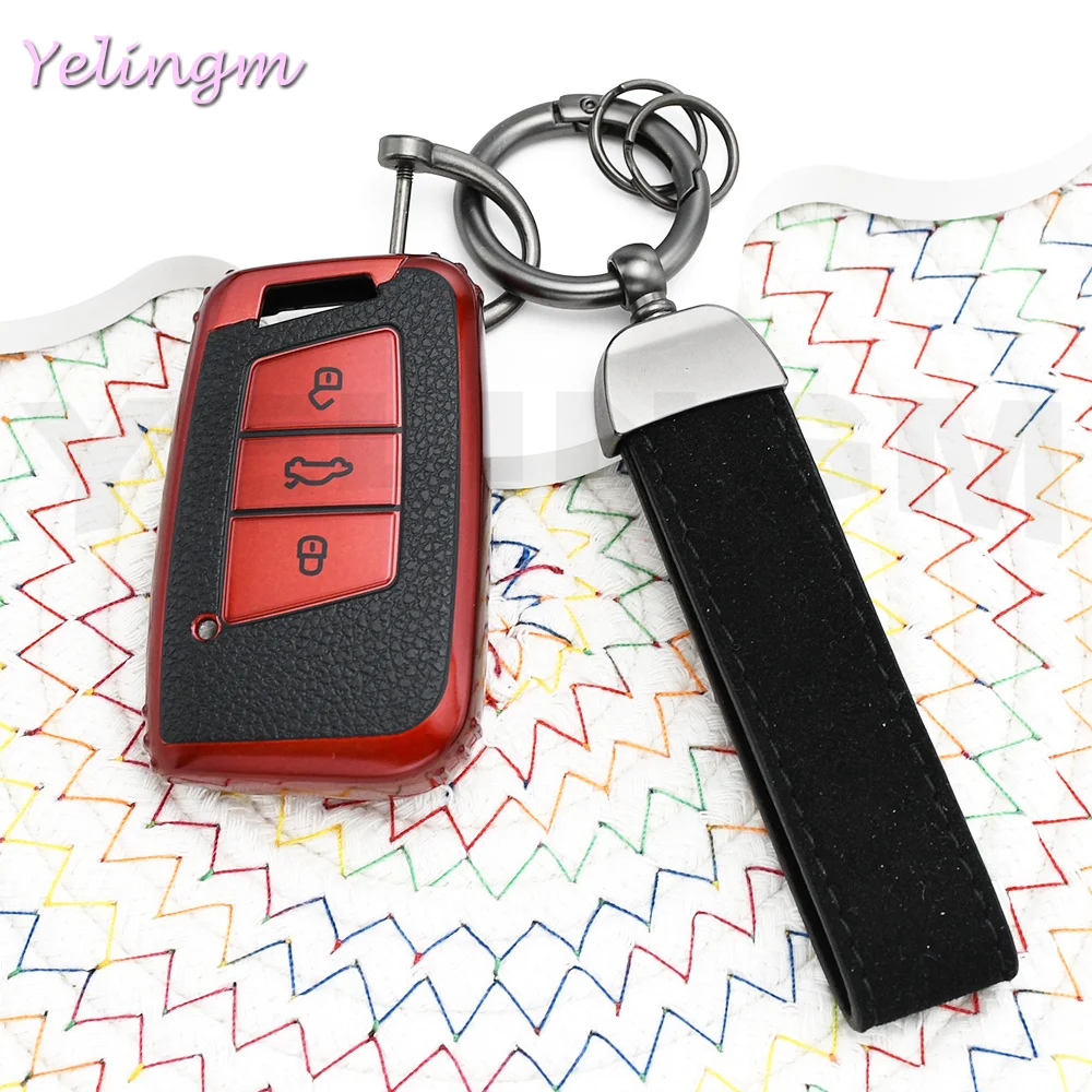 TPU Leather Car Key Cover For VW Volkswagen Magotan Passat B8 Skoda Superb Kodiaq A7 Remote Fob Protector Case view 4
