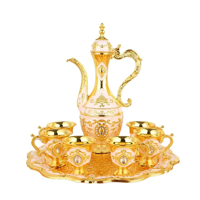 

BAAR-Tea And Coffee Set With Pot And 6 Cups, Vintage Design Perfect For Home Decor And Celebration Special Occasions