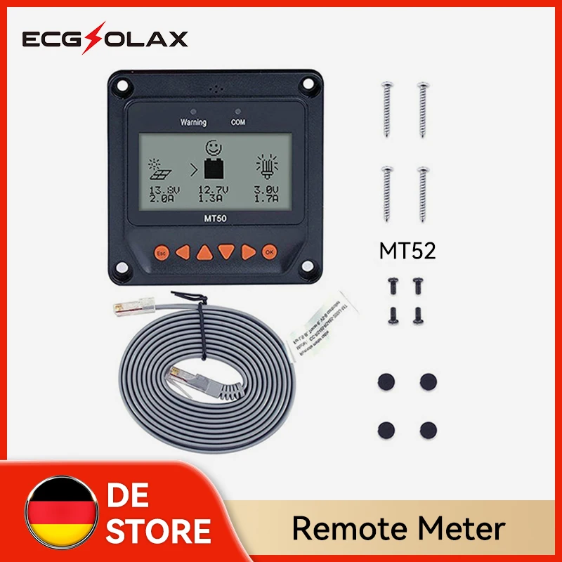 ECGSOLAX MT52 Display del misuratore remoto per EPEVER MPPT Regolatore di carica solare Tracer-AN Serie G3 Misuratore remoto con display LCD