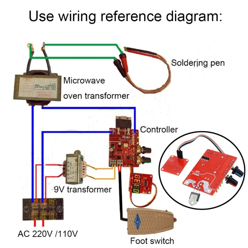 DIY Spot Welding Machine Controller Panel with Adjustable Time & Current