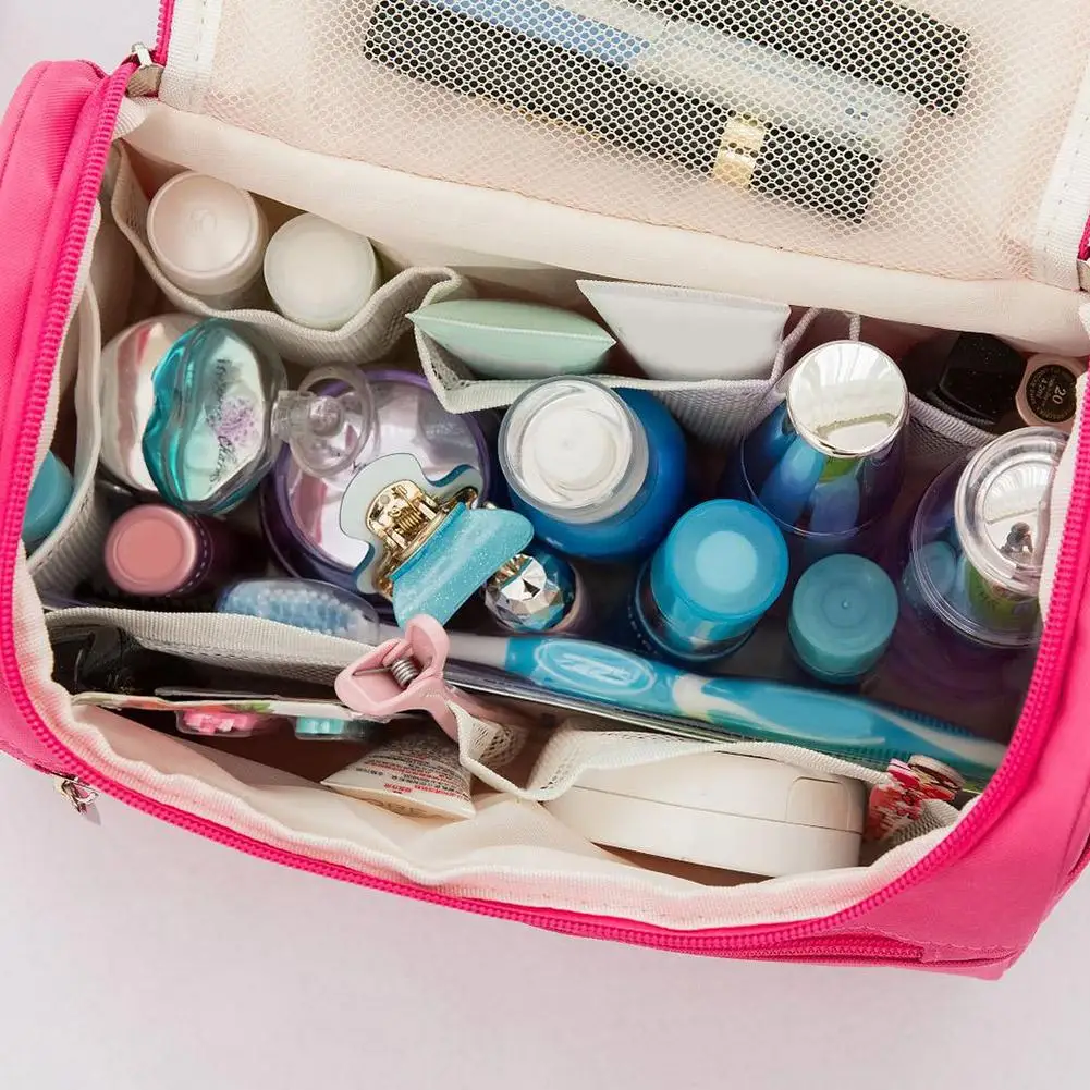 2026 Trend Simple Waterproof Cosmetic Bag Large-Capacity Travel Toiletry Bag Embroidered Storage Portable Cosmetic Cases
