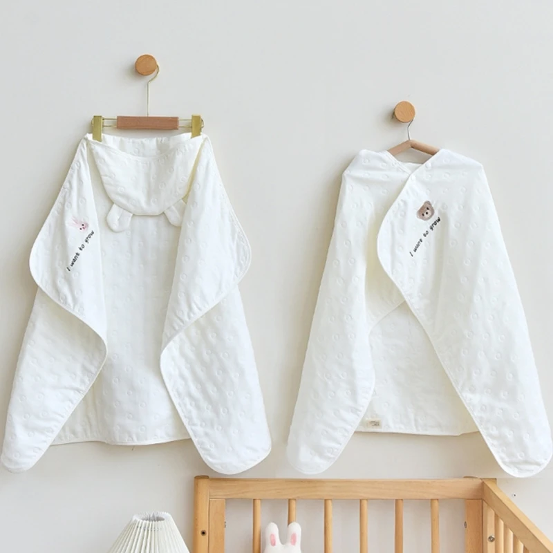 

6Layers Children bathrobe Baby Bath Towel Robe Gown Kid Cotton Gauze Hooded Cape Poncho Cartoon Bear Cloak mantle Cloke