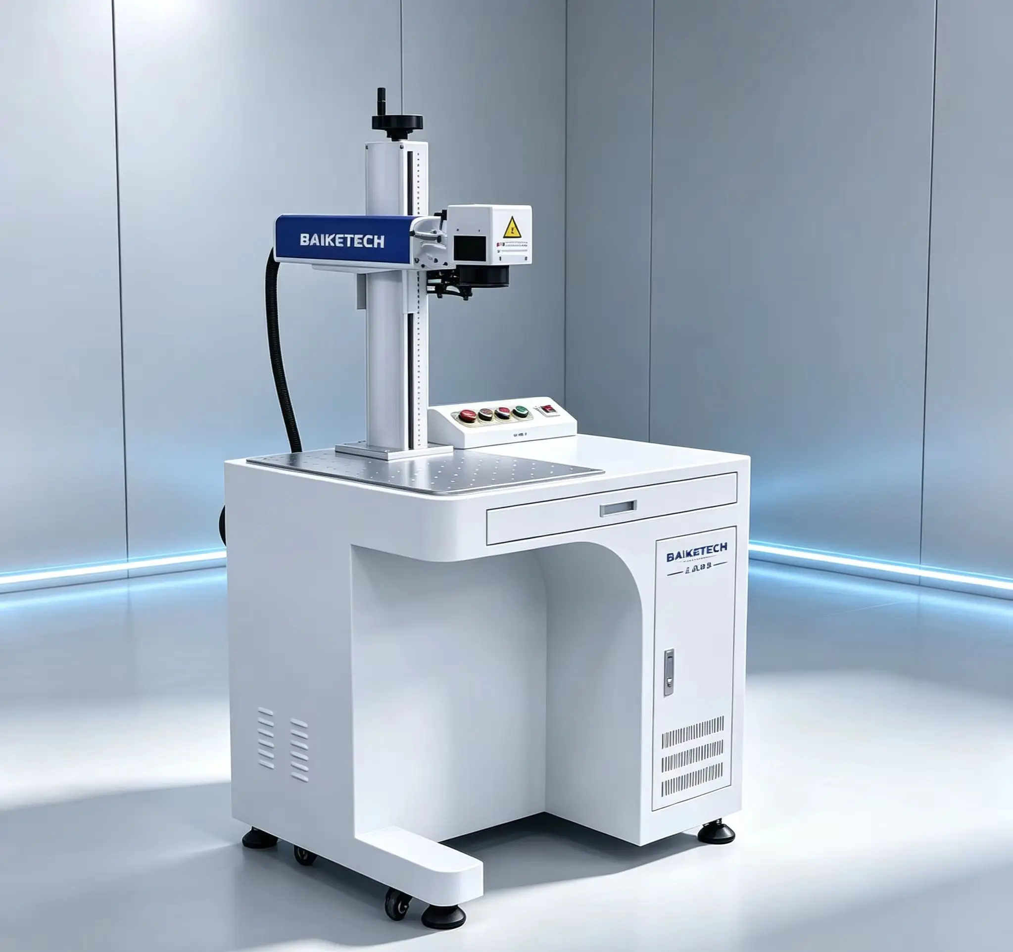Factory Supply Desktop Air Cooled Fiber Laser Engraver Small Workshop Permanent Logo Marking Machine For Iron Copper Alloy