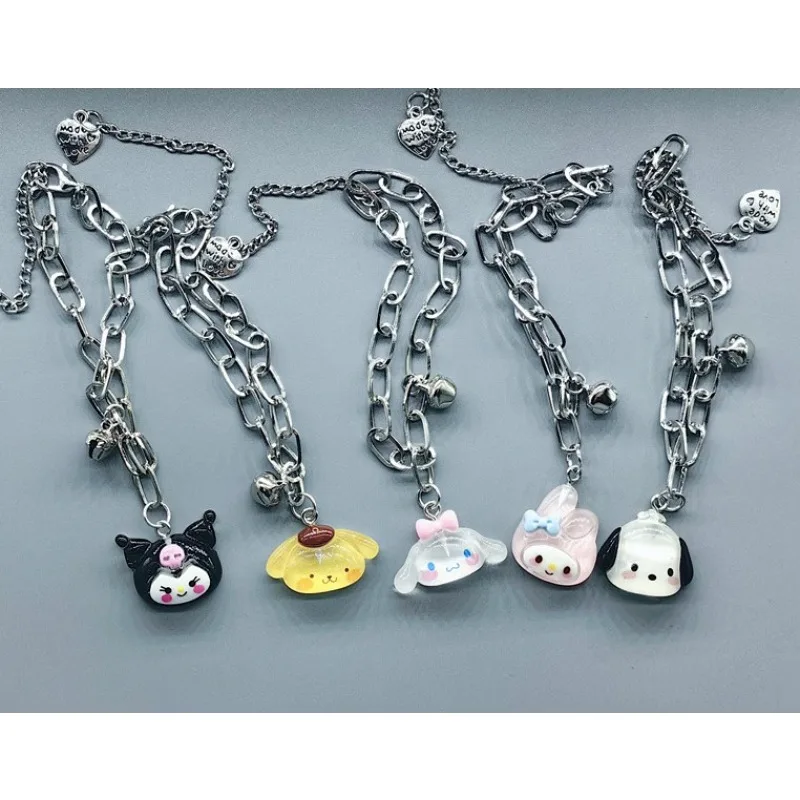 Sanrio Kuromi Necklace Anime Figure My Melody Cinnamoroll Cartoon Girlfriend Necklace Anime Merchandise Decoration Birthday Gift