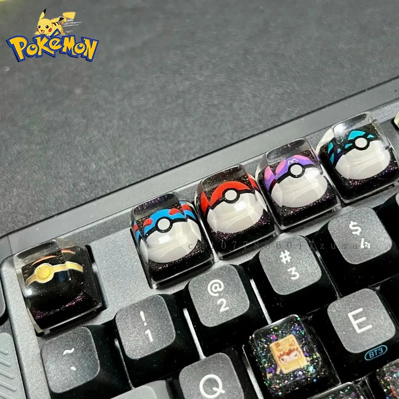 Pokemon Pokeball Ultra Ball Keycap Mechanical Keyboard Resin Transparent Keycap Pokemon Ball Master Safari Ball Gift Fifth Wave