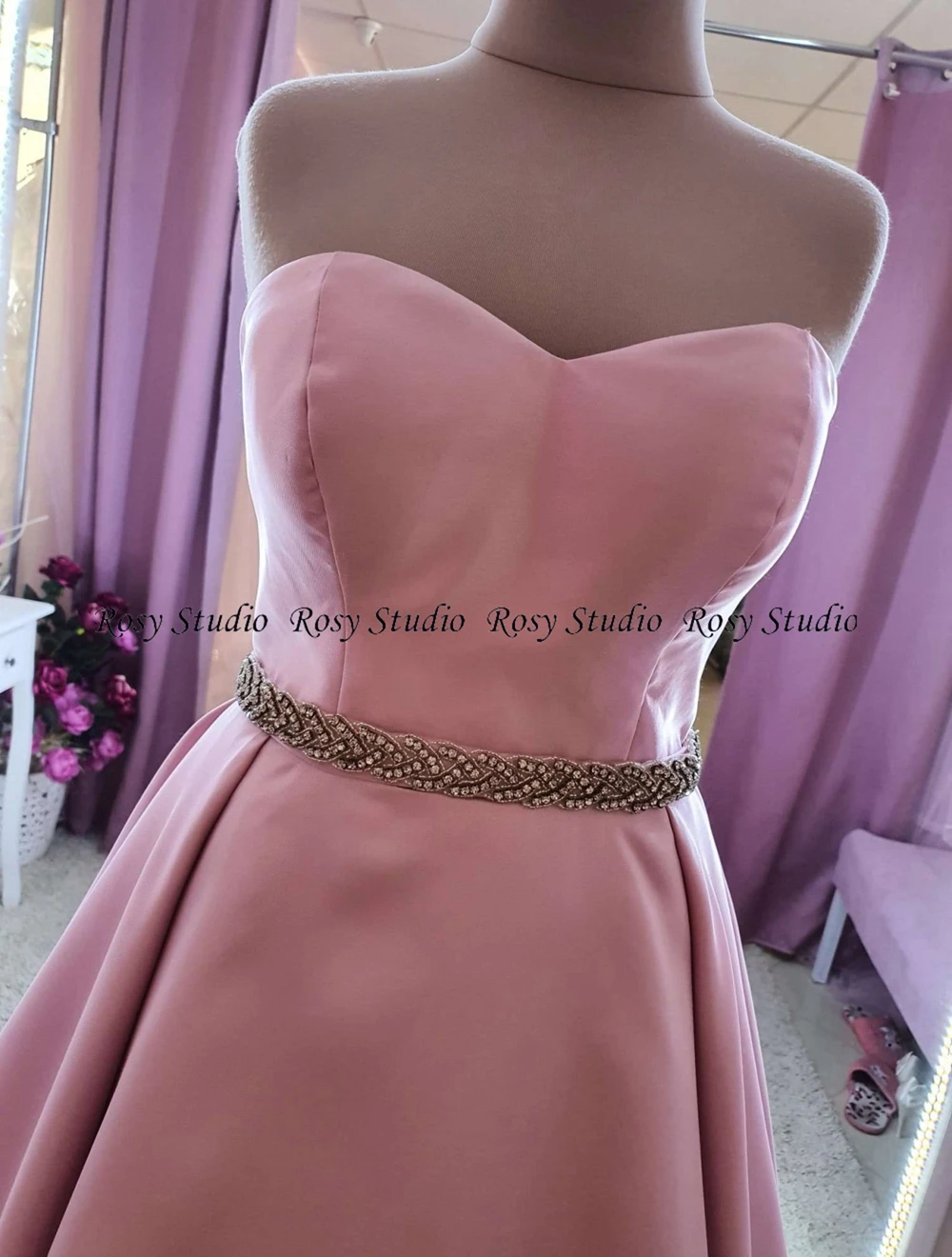 A-LINE Sweetheart Bridesmaid Dresses Long Robe Demoiselle d\'Honneur Nude Pink Prom Party Gown Beaded Wedding Guest Gown