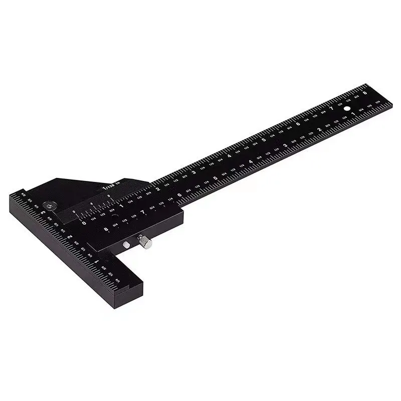 

280MM Woodworking Multifunctional Marking Aluminum Alloy T-shaped Ruler Woodworking Multifunctional Measuring Ruler