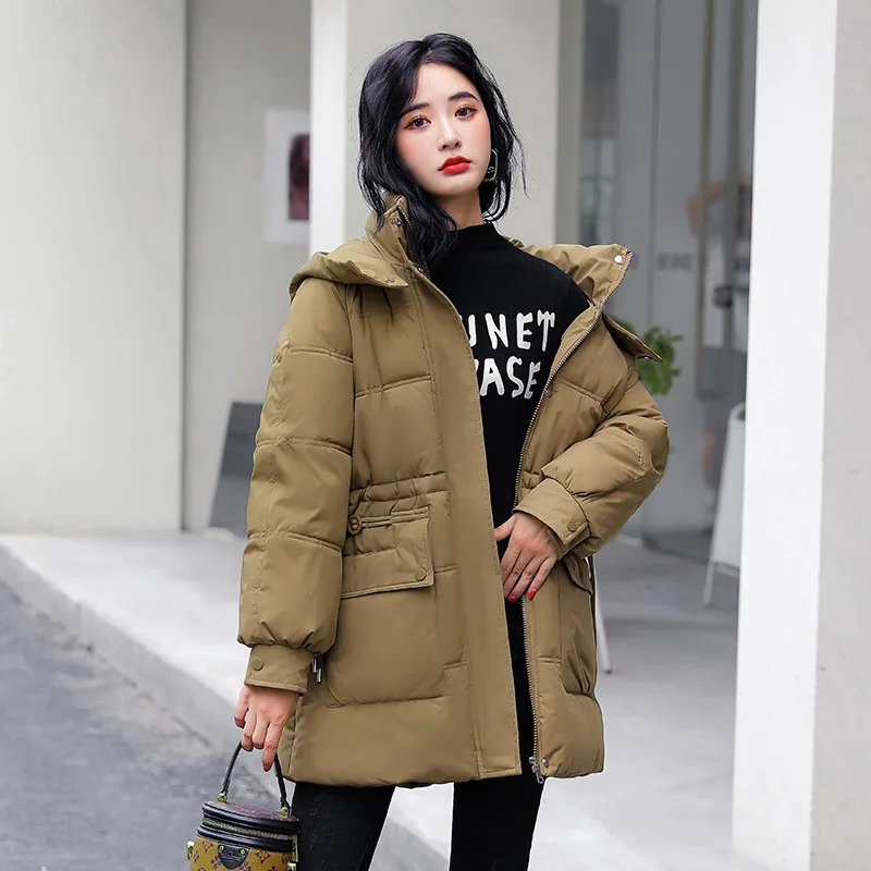 2022 Winter Parka Hooded Down Cotton Women Jacket Thick Warm Cotton Padded Coat Female Mid Long Oversize Snow Overcoat  Jackets