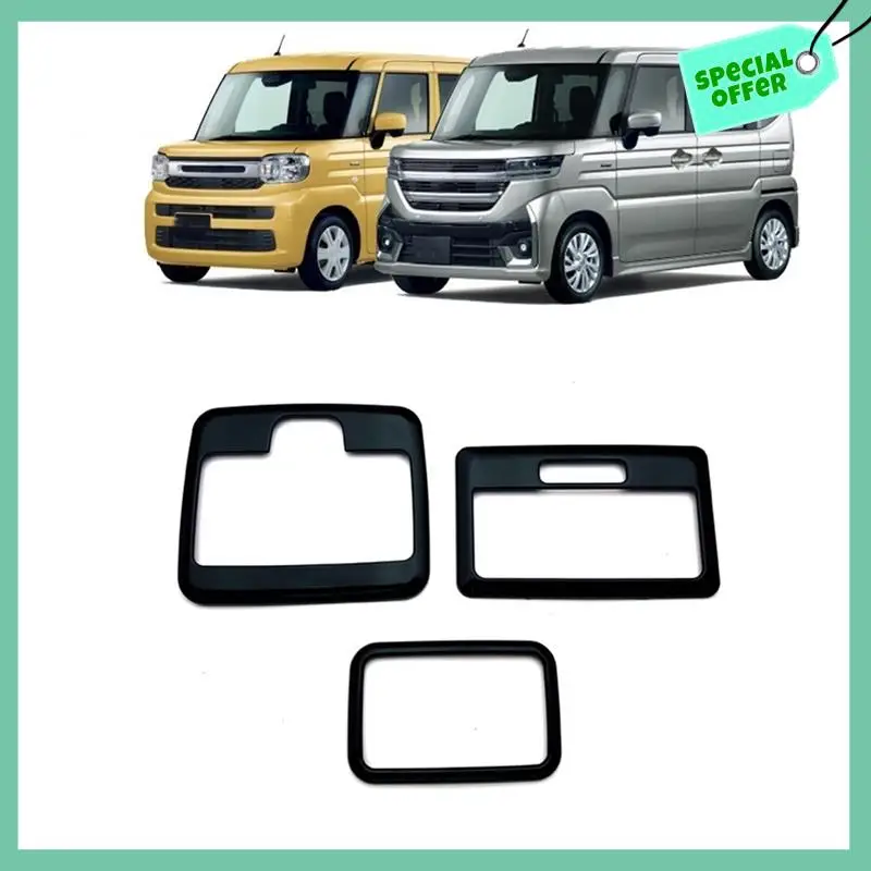 

A03G-3 Piece Front Rear Reading Lamp Cover Trim Interior Accessories ABS For Suzuki Spacia/Spacia Custom MK54S MK94S 2024 Black
