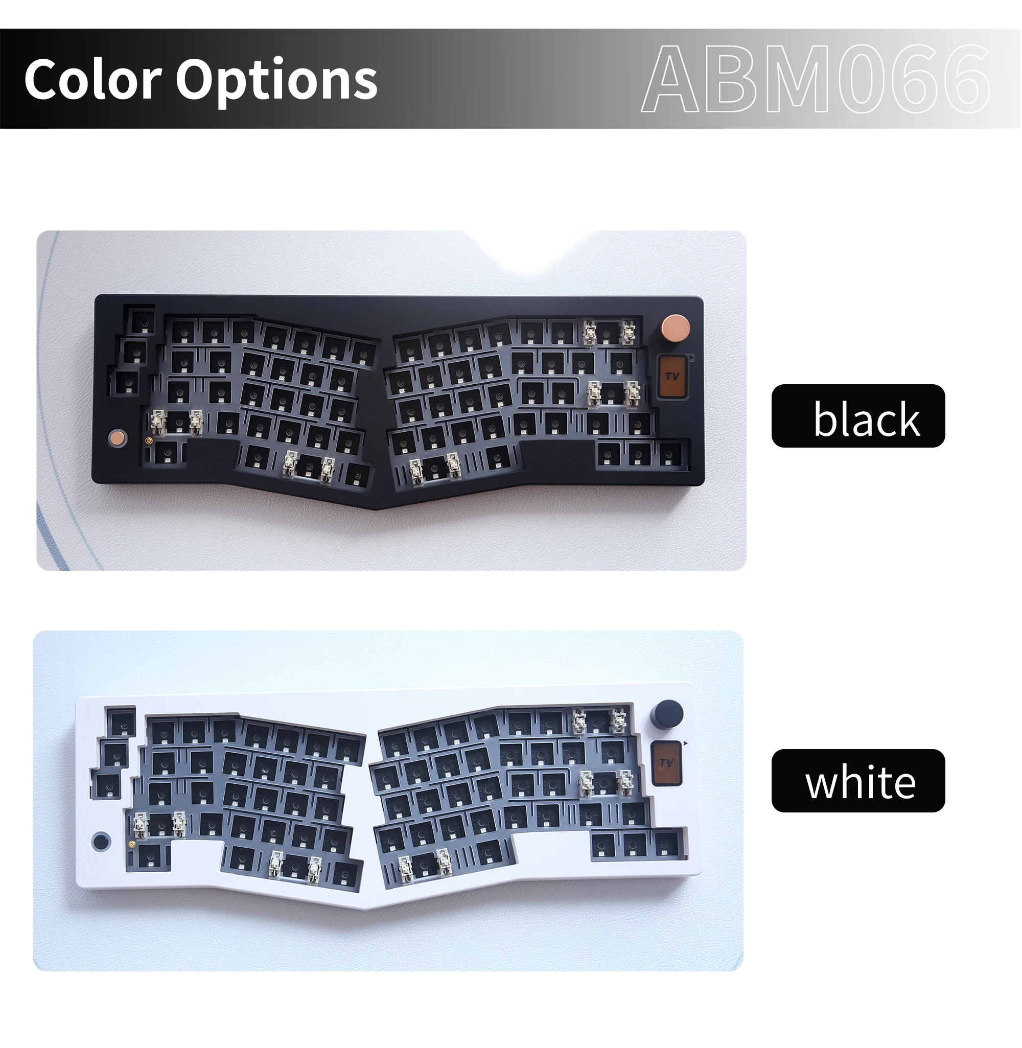 Abm066 Barebones Kit Alice-Layout Via-Programmeerbare Hot Swappable Bluetooth/2.4Ghz/ Type-C Connectiviteiten Voor Win/Mac