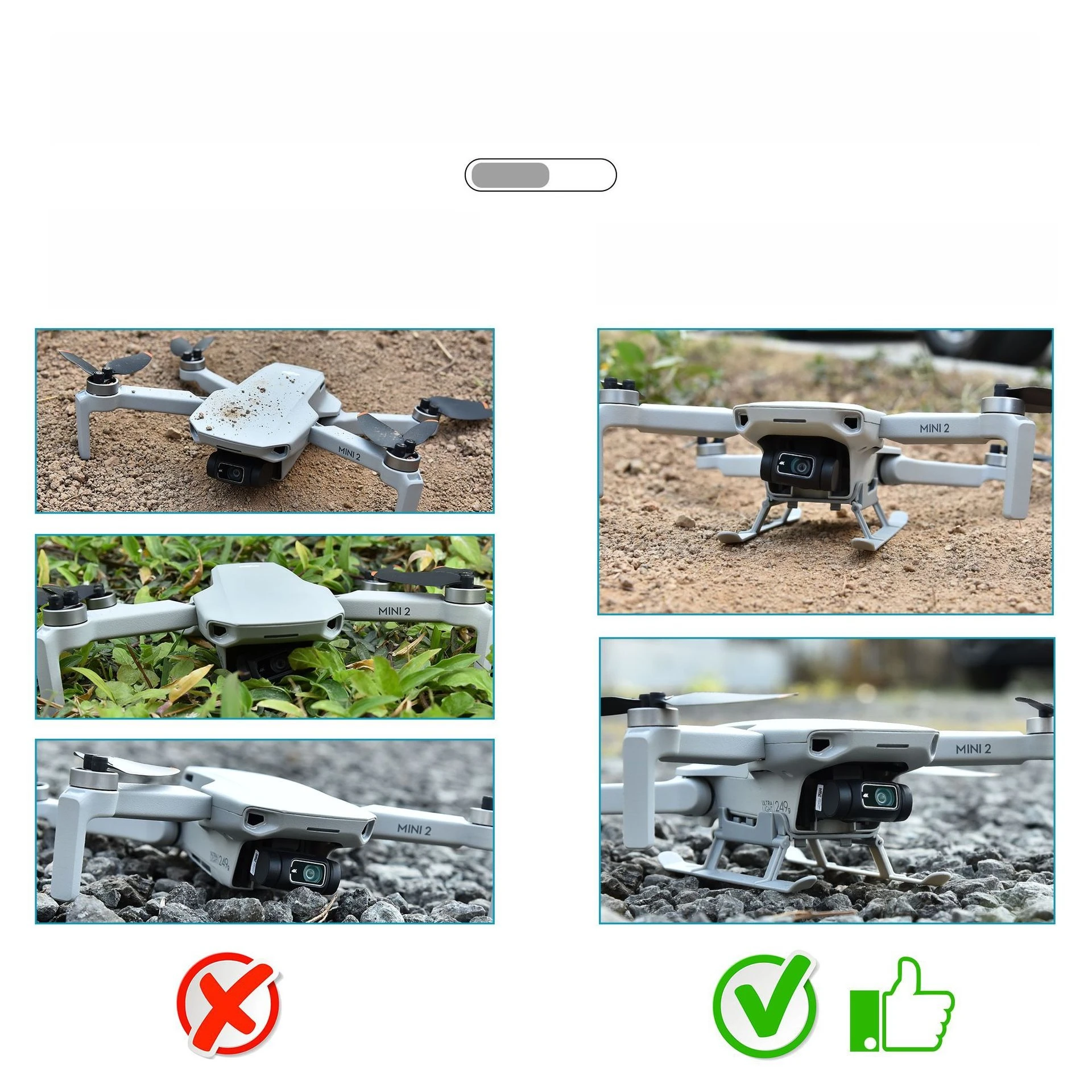 Suitable for DJI Mini 4K/Mini 2/Mini 2 SE folding heightening bracket drone tripod accessories
