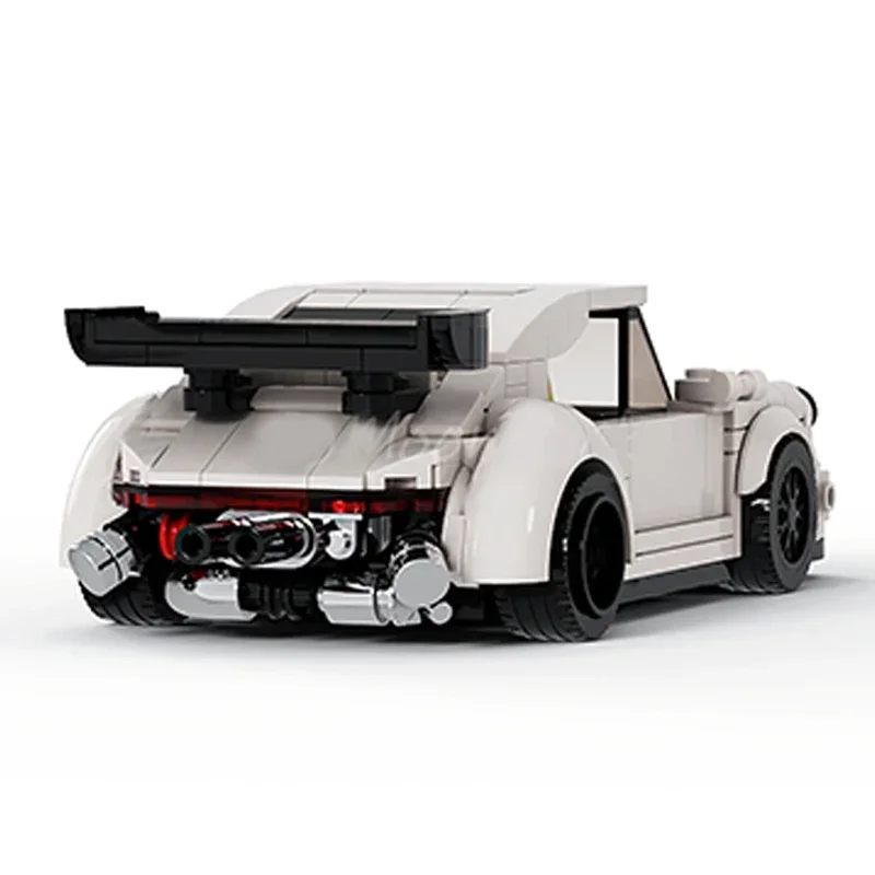 MOC-Blocos de Construção de Modelo Supercar, Carro Esportivo Branco, Tijolos Técnicos de Montagem DIY, Brinquedos de Construção para Crianças, Presentes de Férias