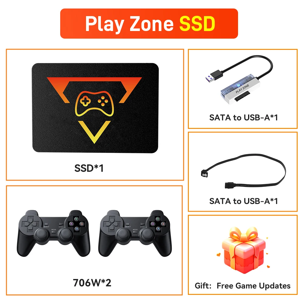 Portable Retro Game SSD PlayZone 1TB Launchbox/Playnite/Retrobat