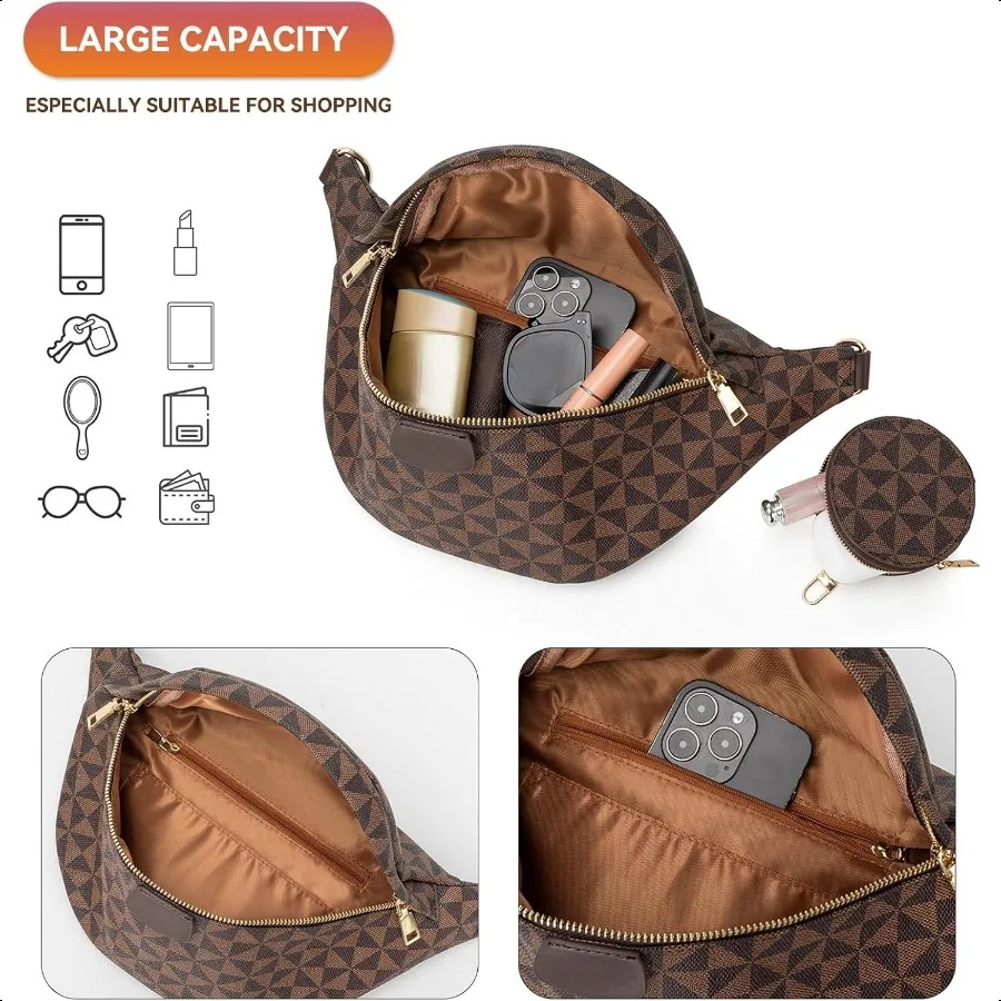 Crossbody Sling Bag Purse for WomenSling Bag for Women Small Belt Chest Bum Bag Checkered Crossbody bag for Daily Shopping Trav