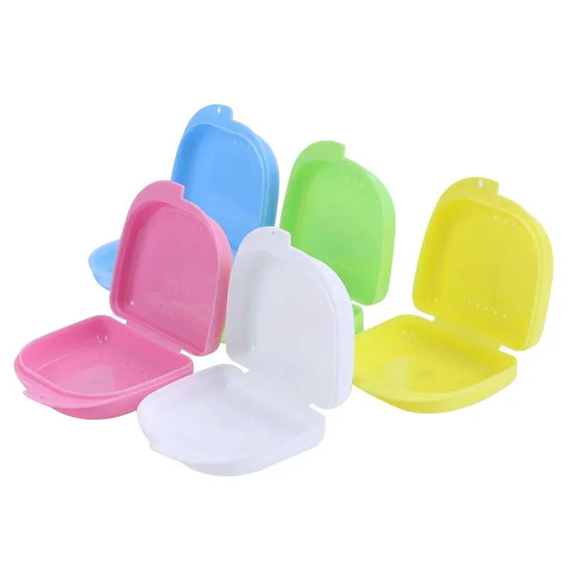 Denture Storage Box Dental Orthodontic Retainer Case Mini Tooth Box False Teeth Appliance Container Mouthguard Organizer