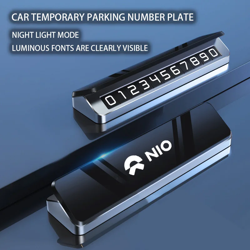 

Car Metal Mobile Phone Number Temporary Parking Number Plate For Nio ET7 ET9 EC6 TE5 T ES6 EC7 ES8 ET5 ES7 Accessoires 2024 Logo