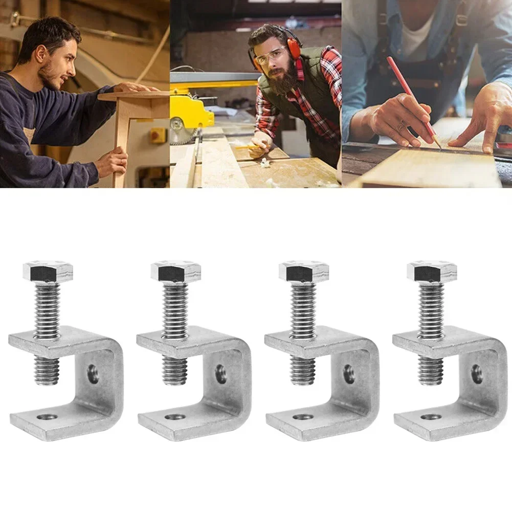 1/2/4pcs C-clamp Jaw Stainless Steel For Mounting U Clamps Small Desk Clamp C-Clamps Tiger Clamp