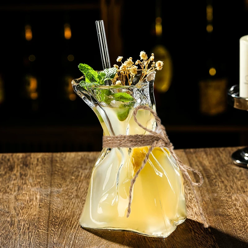 

270ml Creative Pleating Cocktail Glasses for Bar Glassware Wine Glass Restaurant Juice Coffee Cup Vase Ornaments