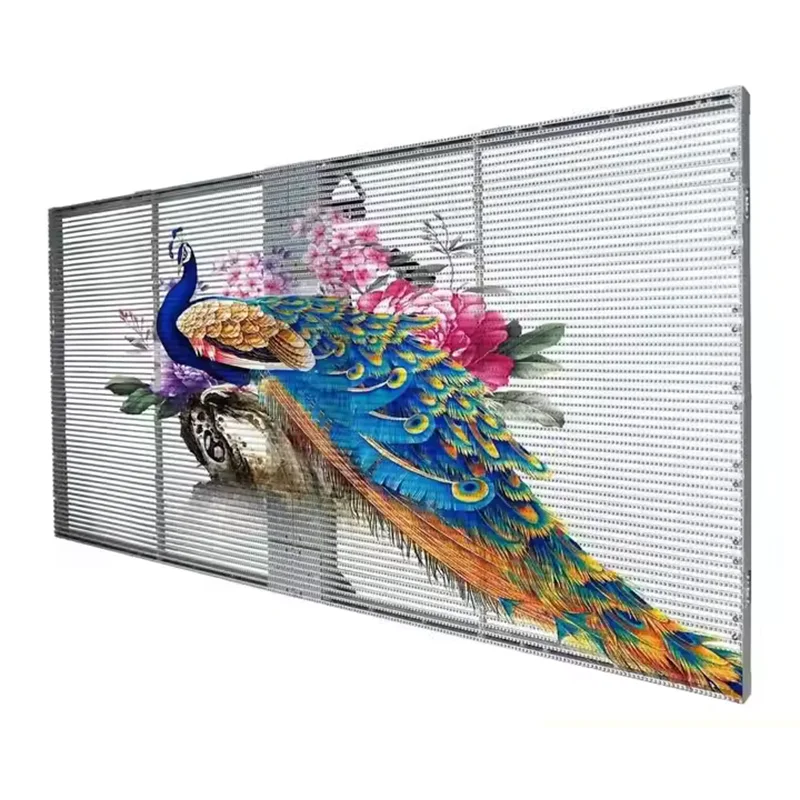 

Custom Transparent Display Screen P3.91-7.81 Indoor Glass Grid HD Grille Screen Full Color Soft Screen 1920hz led Programmable