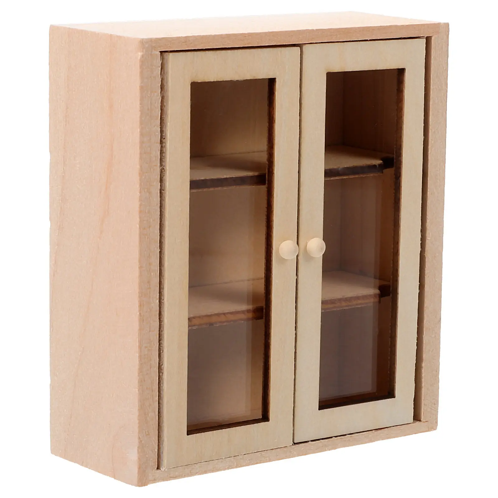 

Wood Mini Cabinet for Mini House Layout Vivid Exquisite Handcrafted Furniture Decorative Piece Photo Prop Miniature Bookcase