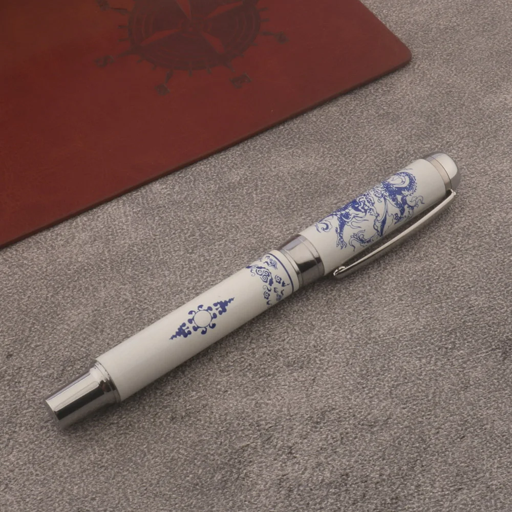 Blue And White dragon CHINESE Painting Rollerball Pen Stationery Office school supplies Writing