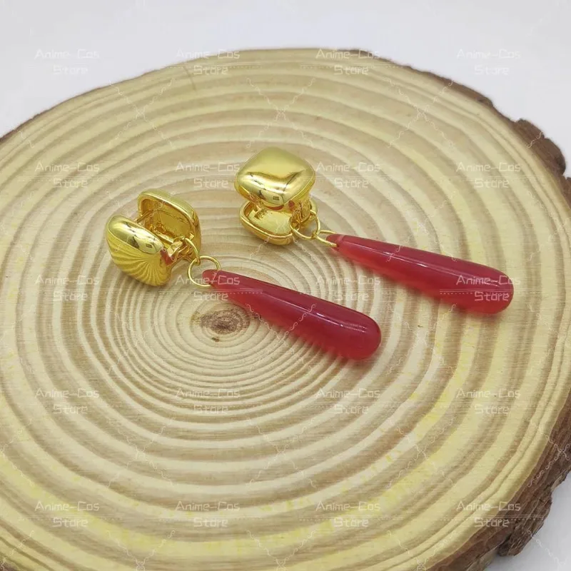 أقراط CyAnime قلادة Frieren: ما وراء نهاية الرحلة أقراط حمراء Frieren في الجنازة Frieren Frieren قزم كوسبلاي Gif